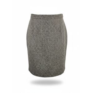 Ralph Lauren Silk Tweed Skirt Classic Midi Neutral Preppy Heritage Size 16